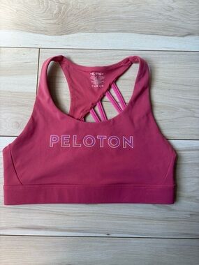 Peloton Sports Bra Pink Strappy Back Medium Support Athletic Workout Bra M